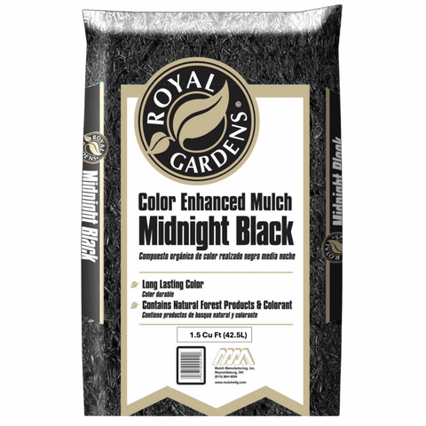 Midnight Black triple shred Hardwood Mulch -