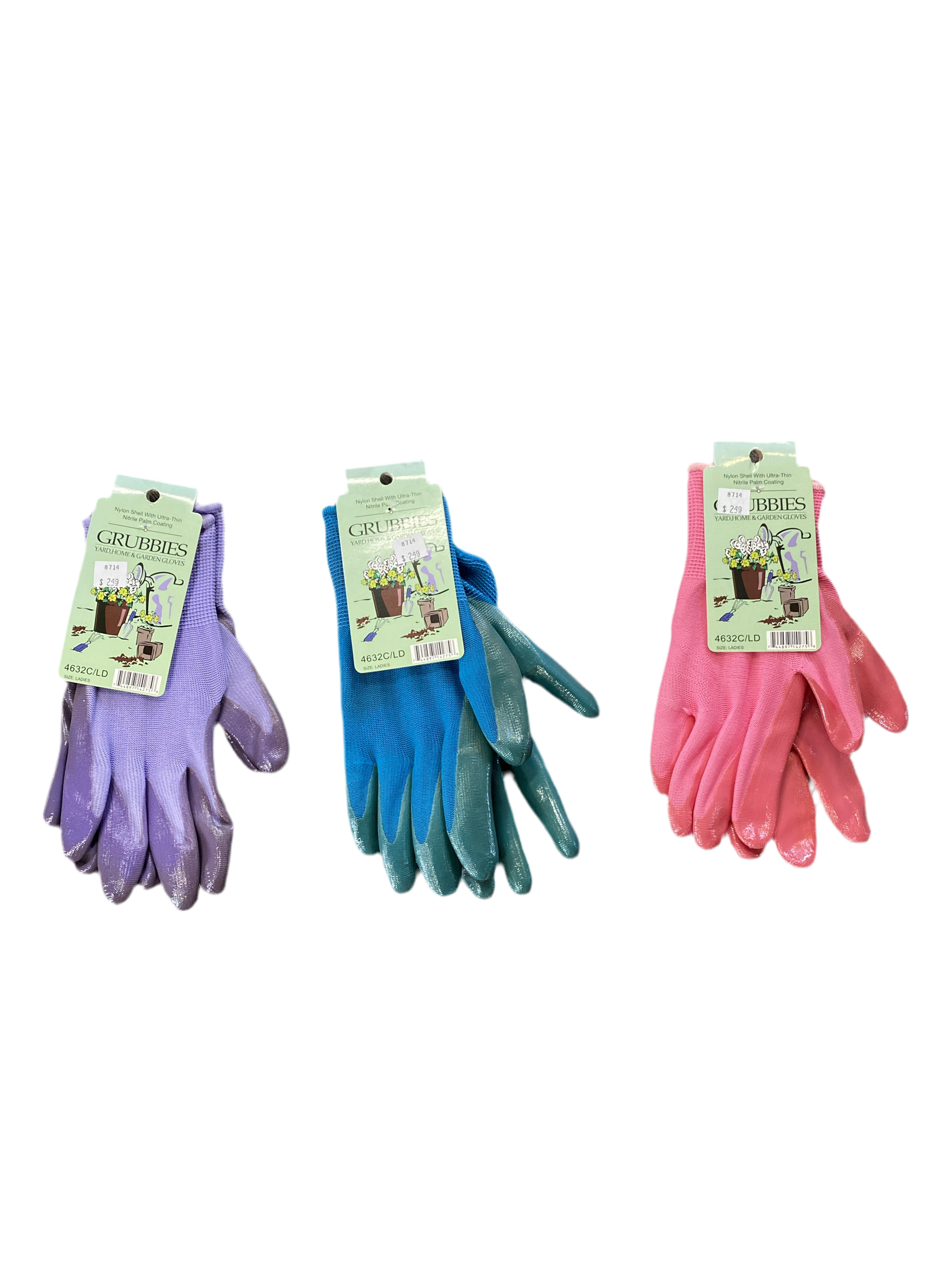 multipack gardening gloves (8714) Grubbies Ladies Gloves Nylon Mixed Colors