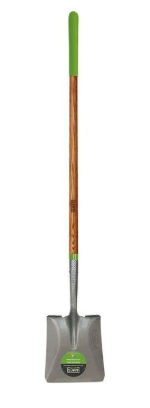 (8153) Ames Square Long Handle Shovel w/ Green Grip