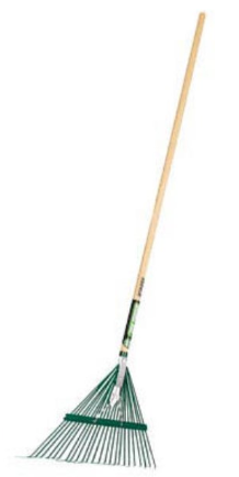 (89854) 24" Wood Handle Metal Spring Rake