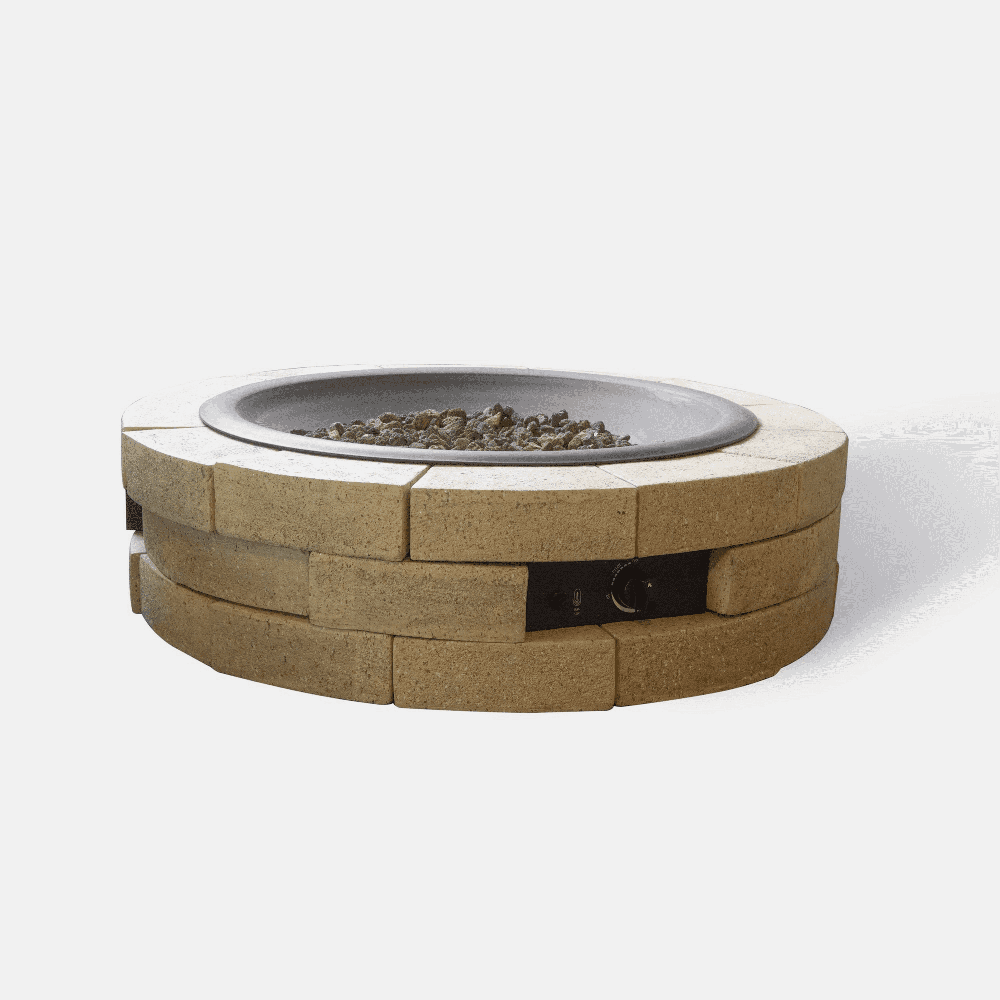 7146 Bond Round Gas Fire Pit 35in Ohio Mulch