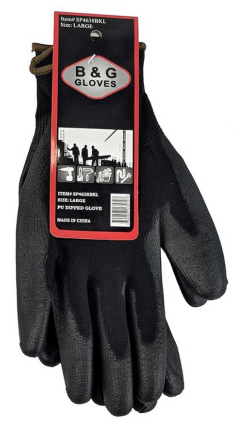 #8322 - B&G Gloves Poly Black Nitrile